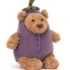 JELLYCAT Bartholomew Bear Eggplant -Jellycat little jellycat bartholomew bear eggplant 49169705206052